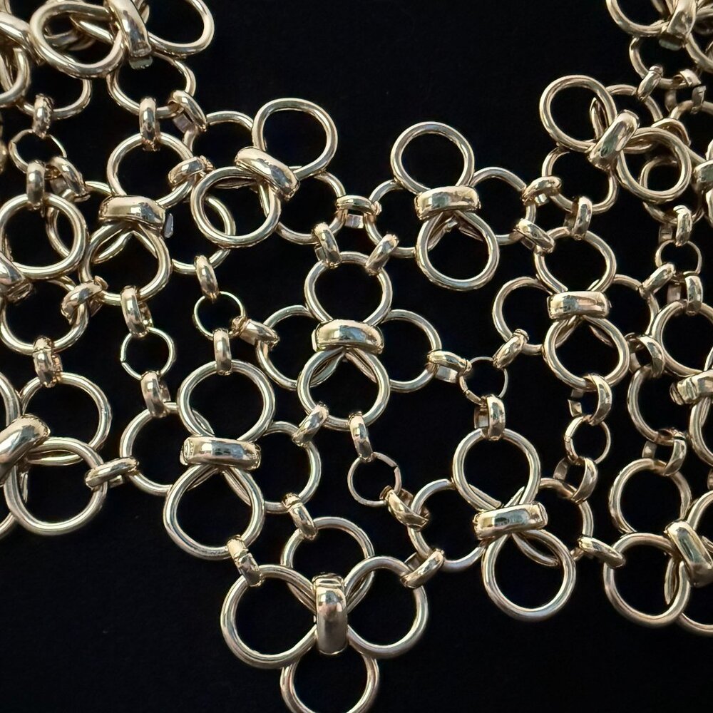 NWOT Banana Republic Multi Circle Statement Necklace Gold Tone Adjustable - Picture 10 of 12